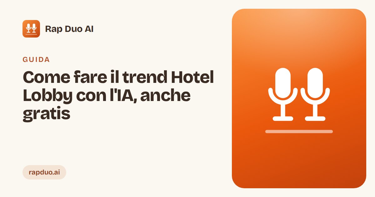 Come fare il trend Hotel Lobby example
